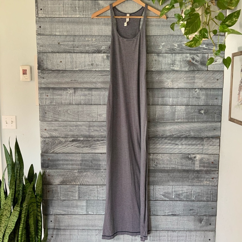 Lululemon Refresh Navy White Striped Maxi Dress